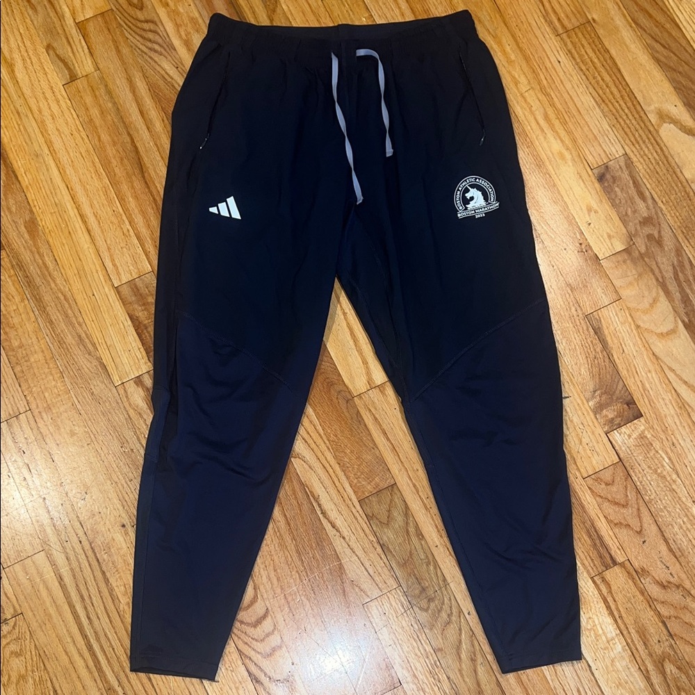 Adidas Black Joggers with White Accents